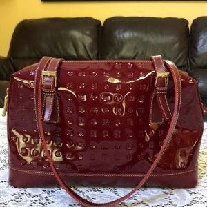 Gorgeous dark red patent leather Arcadia bag.